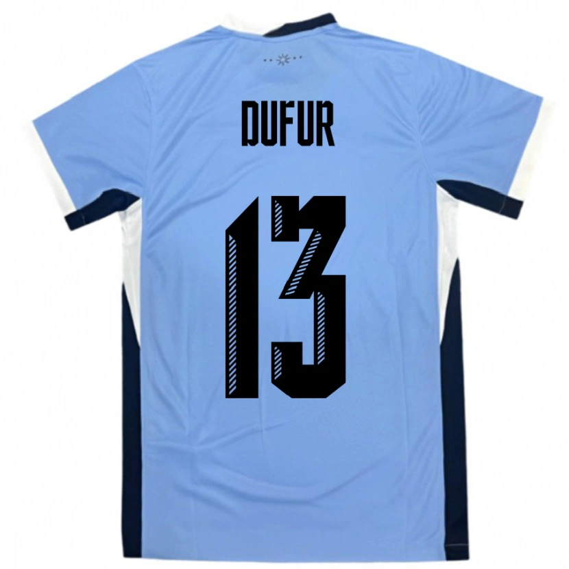 Danxen Herren Uruguay Lautaro Dufur #13 Weiß Schwarz Heimtrikot Trikot 24-26 T-Shirt