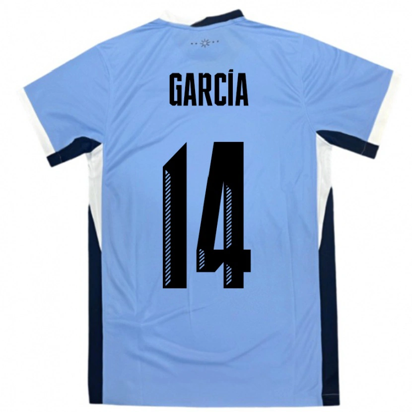 Danxen Herren Uruguay Damian Garcia #14 Weiß Schwarz Heimtrikot Trikot 24-26 T-Shirt