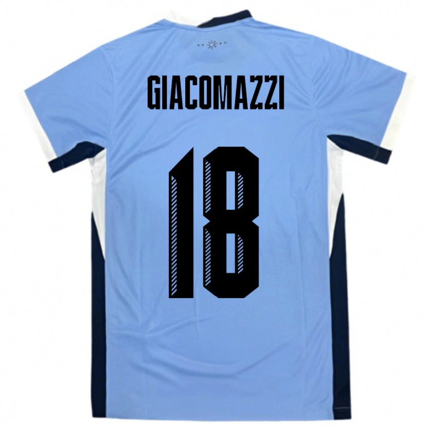 Danxen Herren Uruguay Sebastian Giacomazzi #18 Weiß Schwarz Heimtrikot Trikot 24-26 T-Shirt