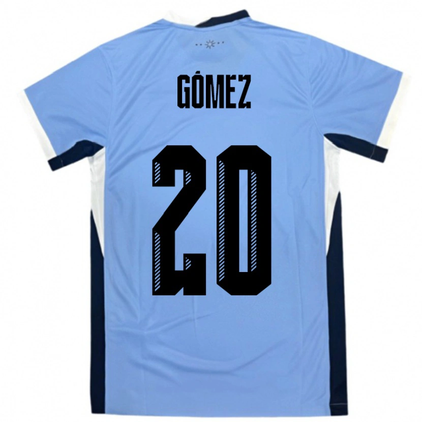 Danxen Herren Uruguay Luciana Gomez #20 Weiß Schwarz Heimtrikot Trikot 24-26 T-Shirt