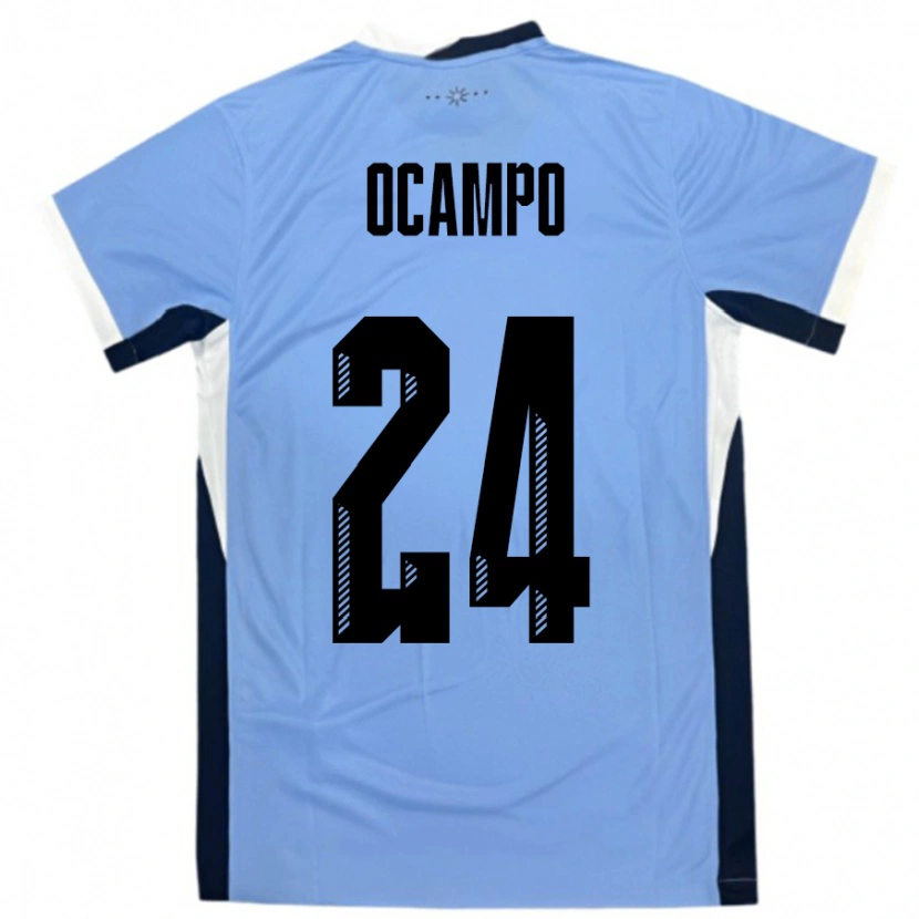 Danxen Herren Uruguay Brian Ocampo #24 Weiß Schwarz Heimtrikot Trikot 24-26 T-Shirt