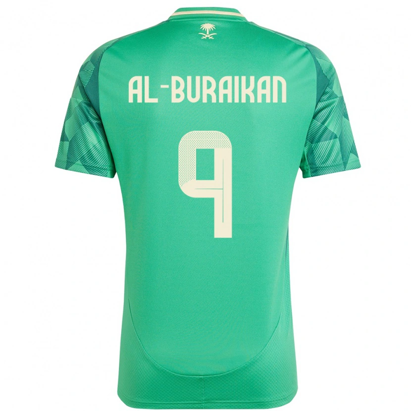 Danxen Herren Saudi-Arabien Firas Al-Buraikan #9 Grün Heimtrikot Trikot 24-26 T-Shirt