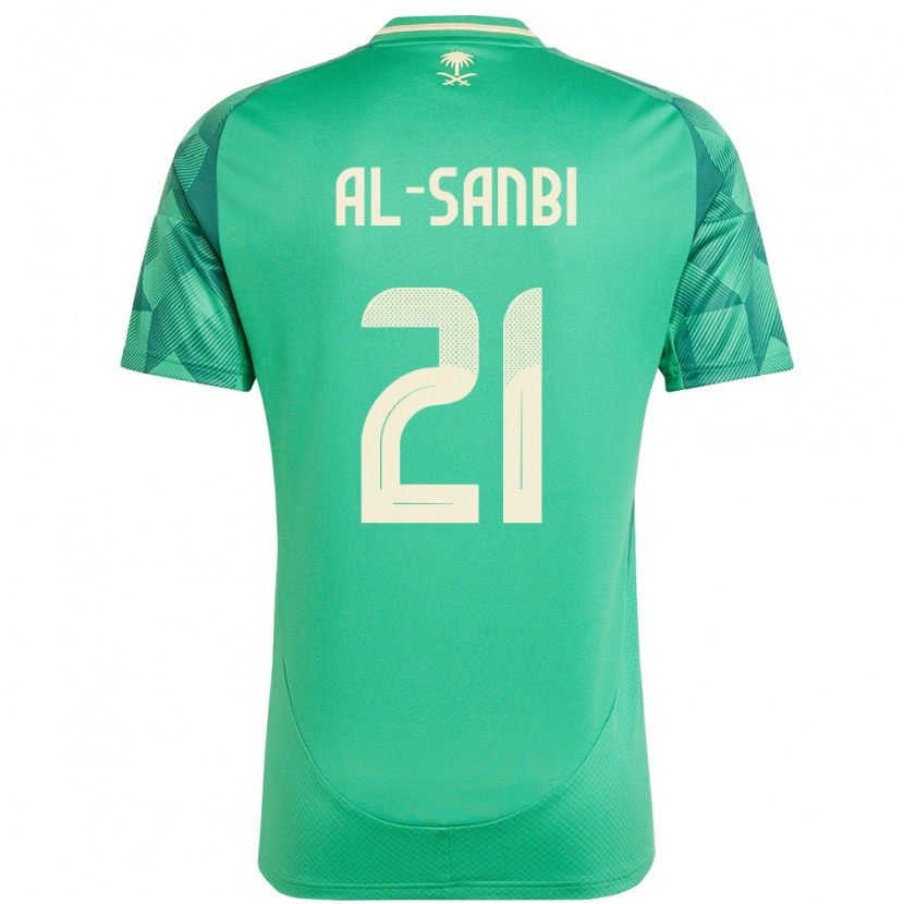 Danxen Herren Saudi-Arabien Abdulrahman Al-Sanbi #21 Grün Heimtrikot Trikot 24-26 T-Shirt