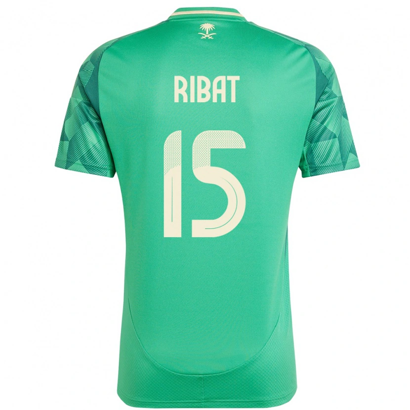Danxen Herren Saudi-Arabien Abdulaziz Ribat #15 Grün Heimtrikot Trikot 24-26 T-Shirt