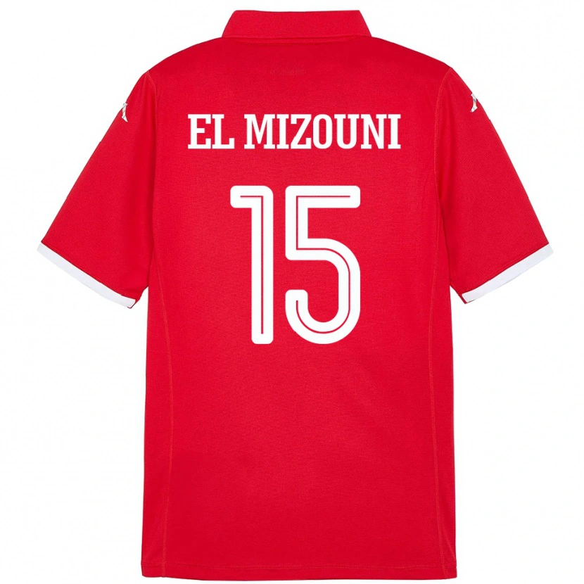 Danxen Herren Tunesien Idris El Mizouni #15 Rot Heimtrikot Trikot 24-26 T-Shirt