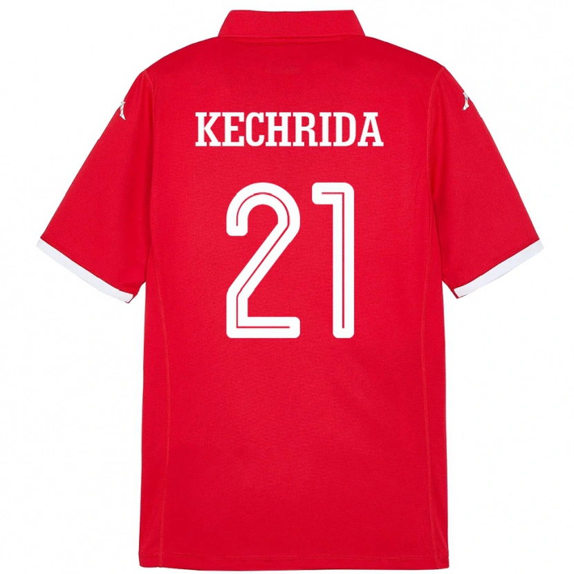 Danxen Herren Tunesien Wajdi Kechrida #21 Rot Heimtrikot Trikot 24-26 T-Shirt