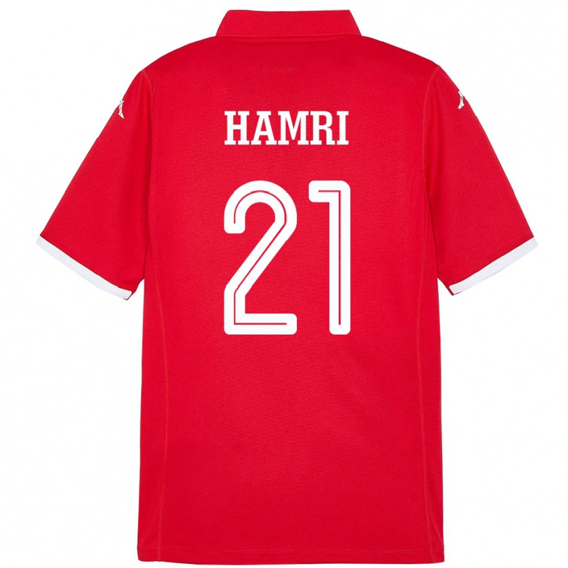 Danxen Herren Tunesien Rabii Hamri #21 Rot Heimtrikot Trikot 24-26 T-Shirt