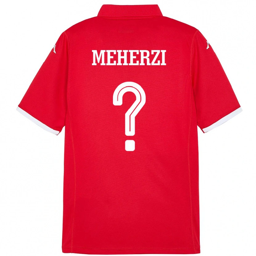 Danxen Herren Tunesien Amenallah Meherzi #0 Rot Heimtrikot Trikot 24-26 T-Shirt