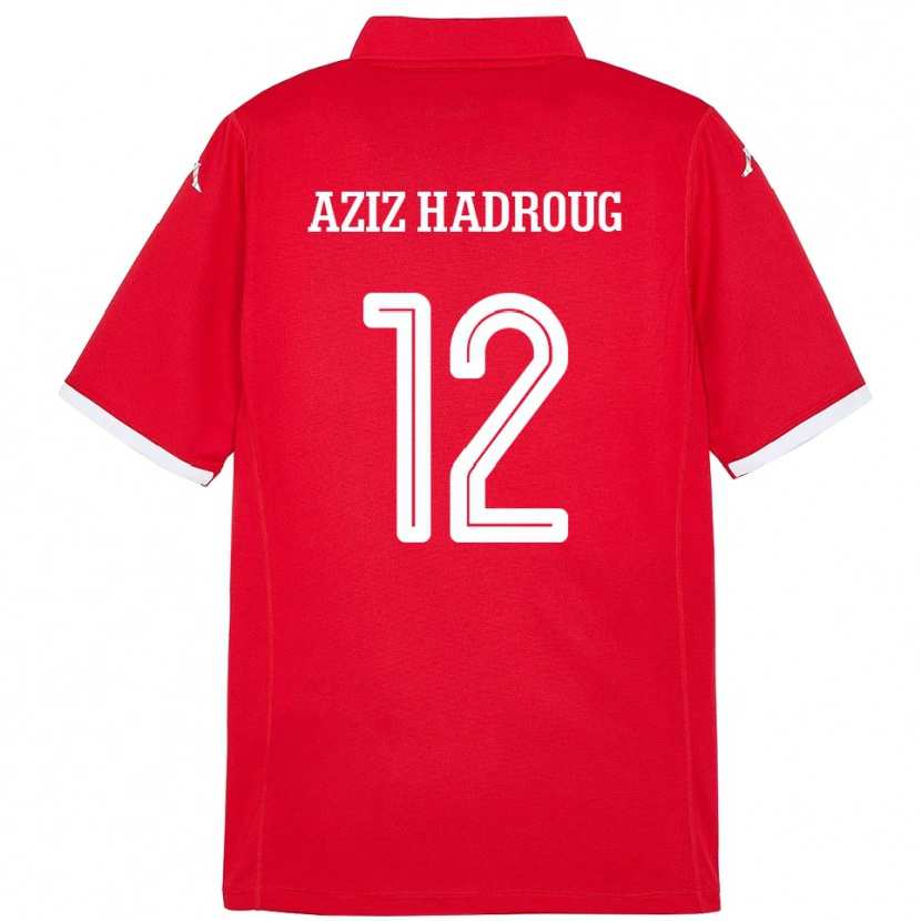 Danxen Herren Tunesien Mohamed Aziz Hadroug #12 Rot Heimtrikot Trikot 24-26 T-Shirt