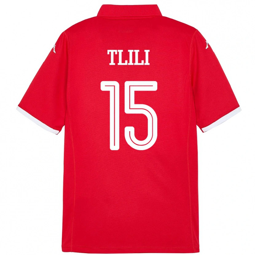Danxen Herren Tunesien Mehdi Tlili #15 Rot Heimtrikot Trikot 24-26 T-Shirt