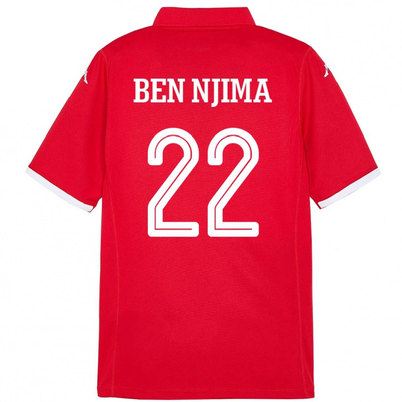 Danxen Herren Tunesien Firas Ben Njima #22 Rot Heimtrikot Trikot 24-26 T-Shirt