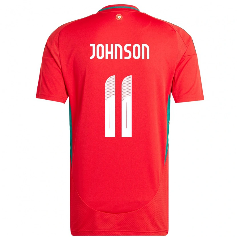 Danxen Herren Wales Brennan Johnson #11 Rot Heimtrikot Trikot 24-26 T-Shirt