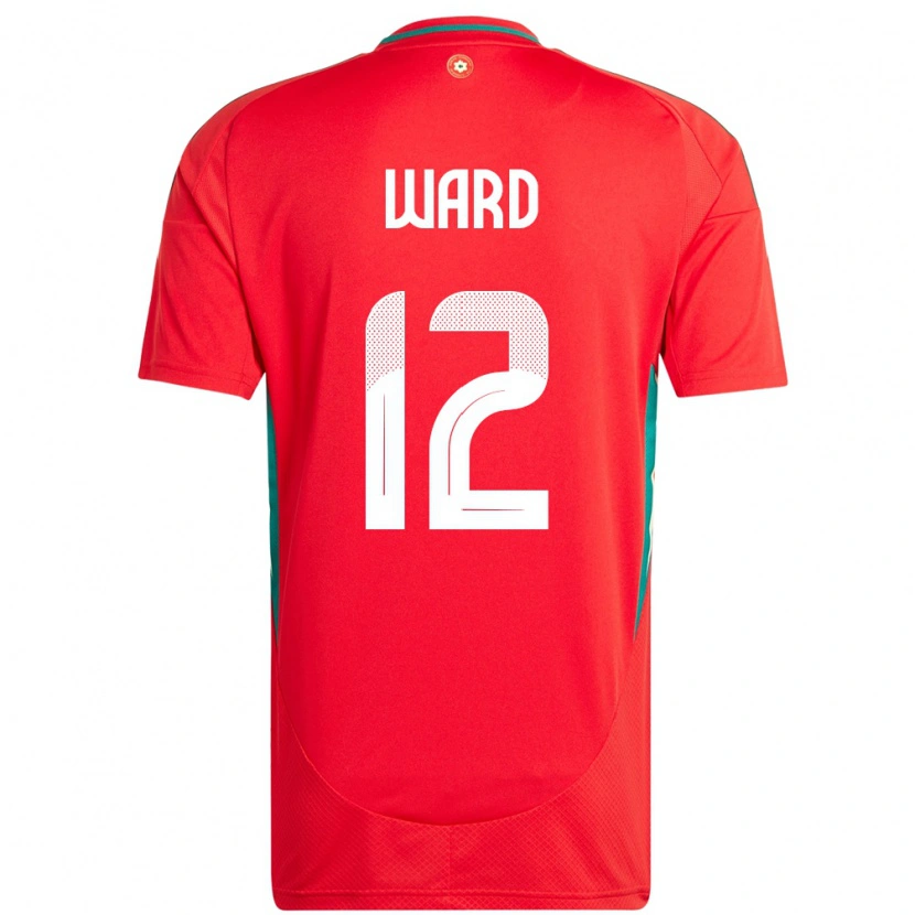 Danxen Herren Wales Danny Ward #12 Rot Heimtrikot Trikot 24-26 T-Shirt