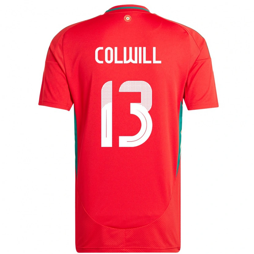 Danxen Herren Wales Rubin Colwill #13 Rot Heimtrikot Trikot 24-26 T-Shirt