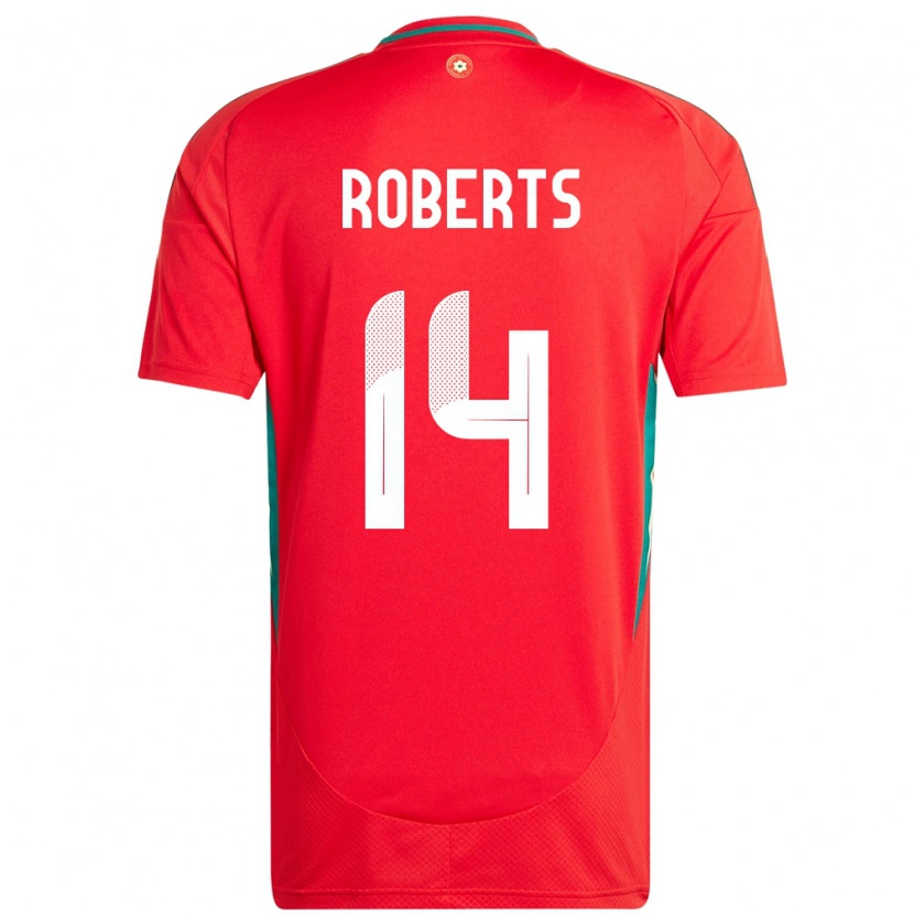 Danxen Herren Wales Connor Roberts #14 Rot Heimtrikot Trikot 24-26 T-Shirt