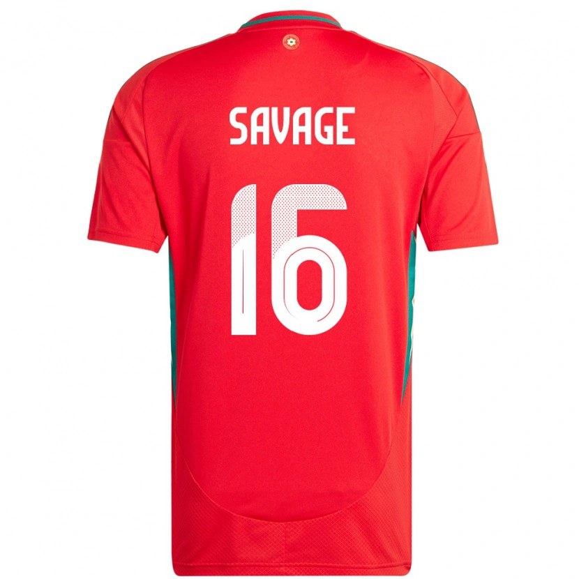 Danxen Herren Wales Charlie Savage #16 Rot Heimtrikot Trikot 24-26 T-Shirt