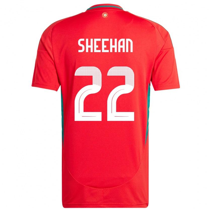 Danxen Herren Wales Josh Sheehan #22 Rot Heimtrikot Trikot 24-26 T-Shirt