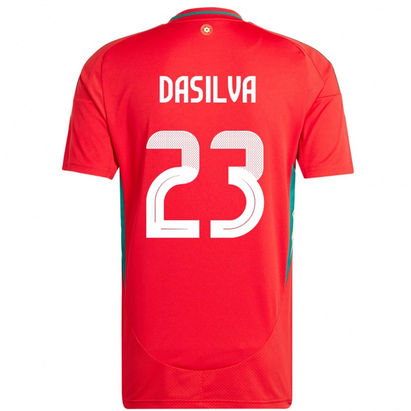 Danxen Herren Wales Jay Dasilva #23 Rot Heimtrikot Trikot 24-26 T-Shirt