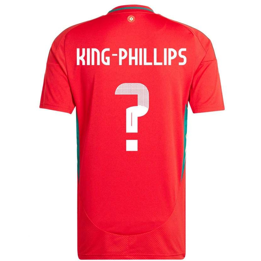 Danxen Herren Wales Zac King-Phillips #0 Rot Heimtrikot Trikot 24-26 T-Shirt