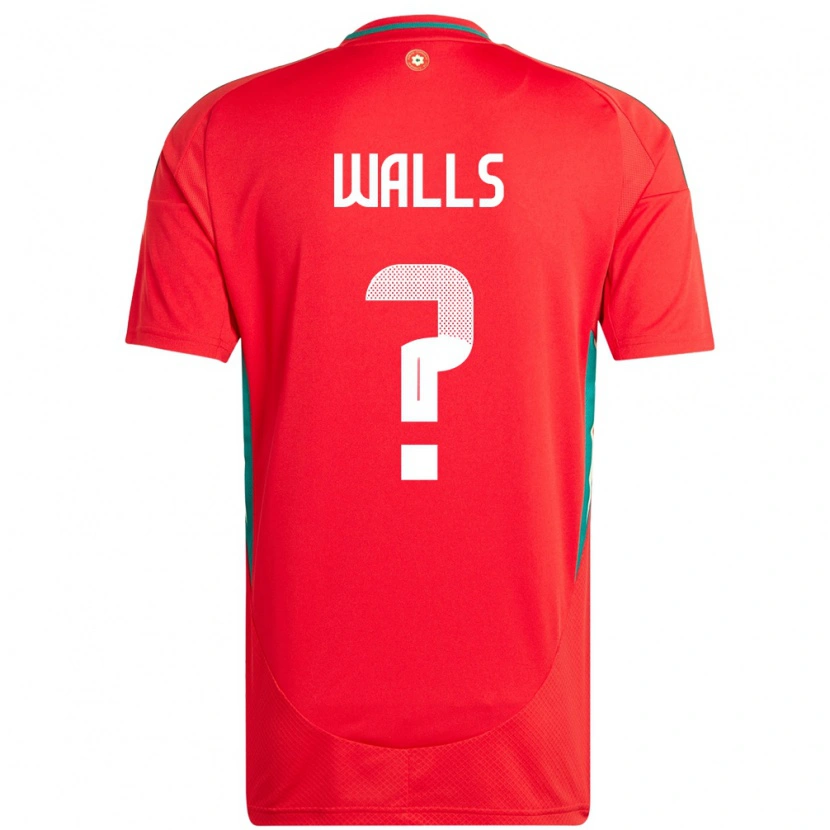 Danxen Herren Wales Archie Walls #0 Rot Heimtrikot Trikot 24-26 T-Shirt