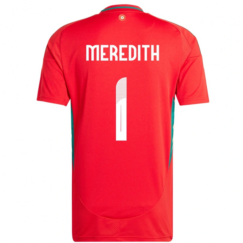 Danxen Herren Wales Eliot Meredith #1 Rot Heimtrikot Trikot 24-26 T-Shirt