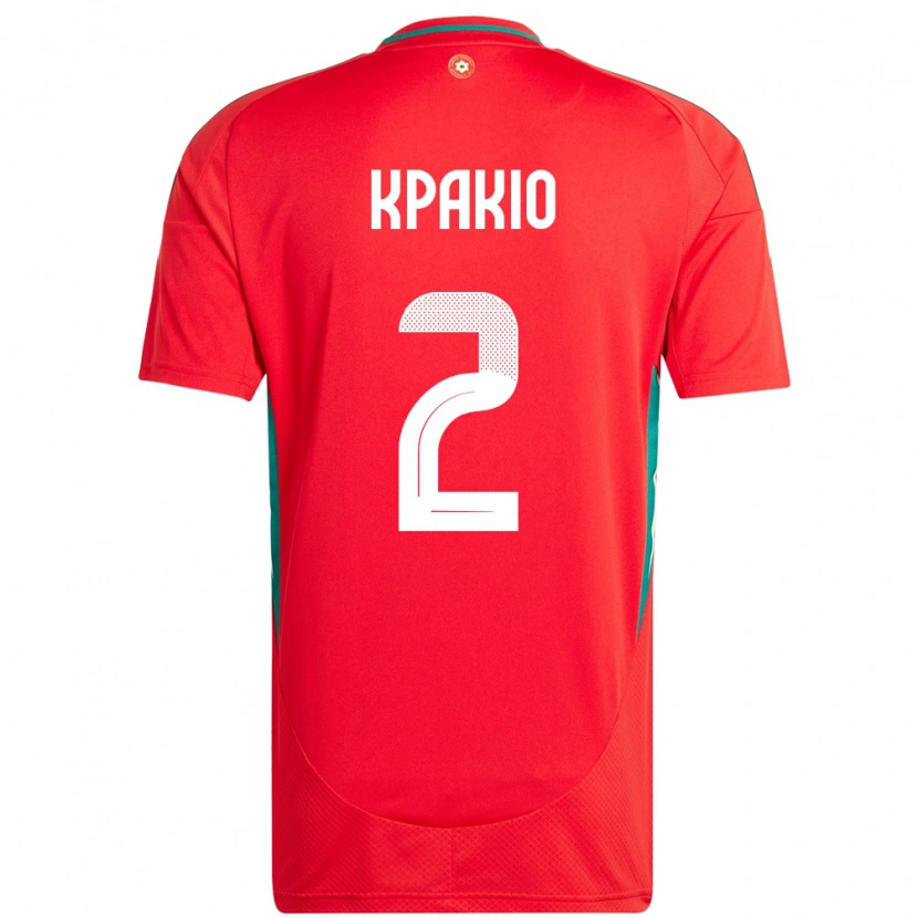 Danxen Herren Wales Ronan Kpakio #2 Rot Heimtrikot Trikot 24-26 T-Shirt