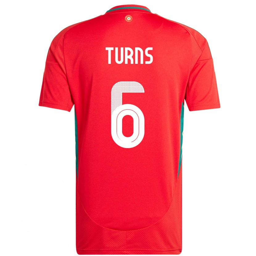Danxen Herren Wales Ed Turns #6 Rot Heimtrikot Trikot 24-26 T-Shirt