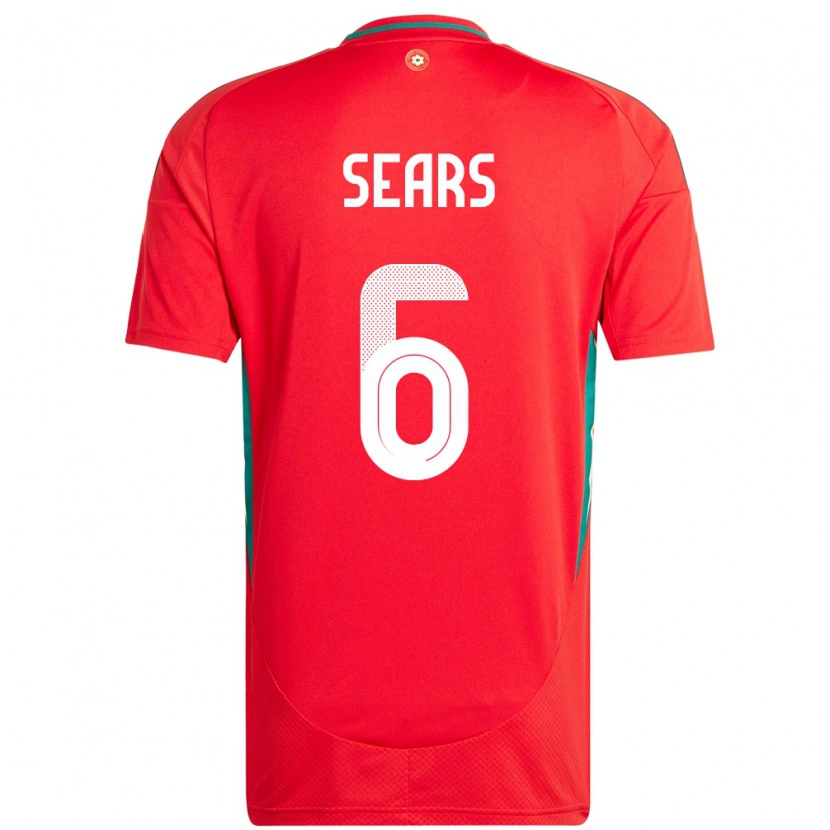 Danxen Herren Wales Ryan Sears #6 Rot Heimtrikot Trikot 24-26 T-Shirt