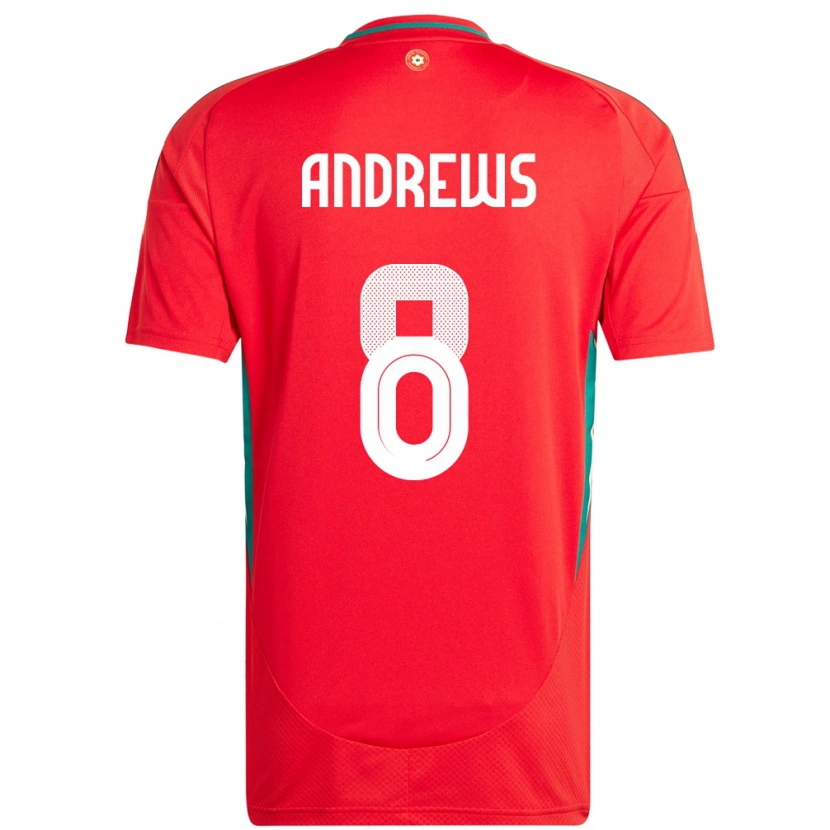 Danxen Herren Wales Kai Andrews #8 Rot Heimtrikot Trikot 24-26 T-Shirt