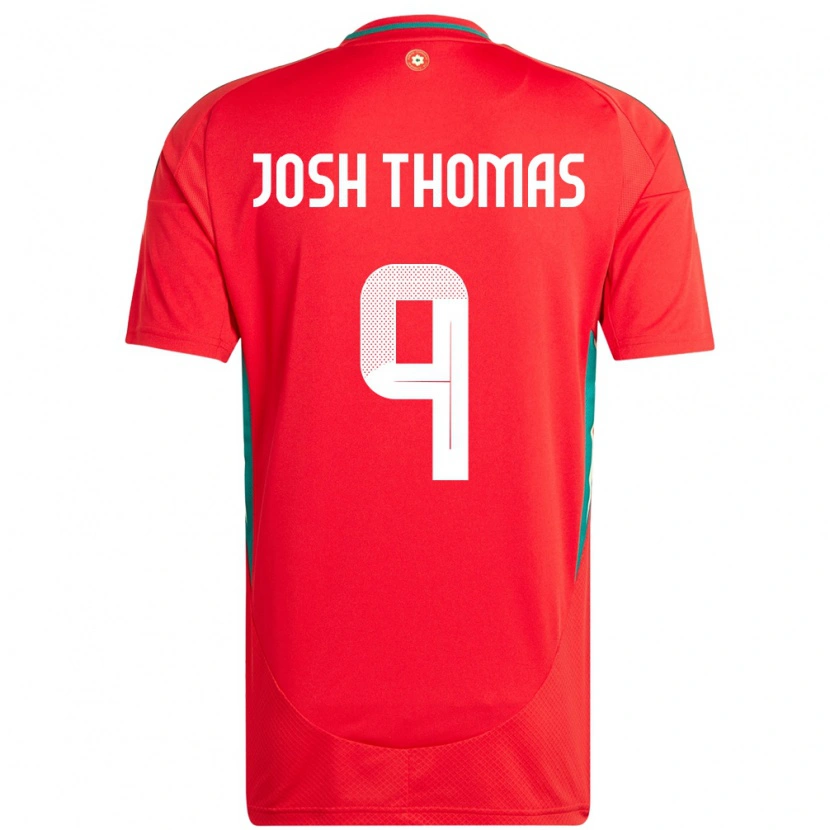 Danxen Herren Wales Josh Thomas #9 Rot Heimtrikot Trikot 24-26 T-Shirt