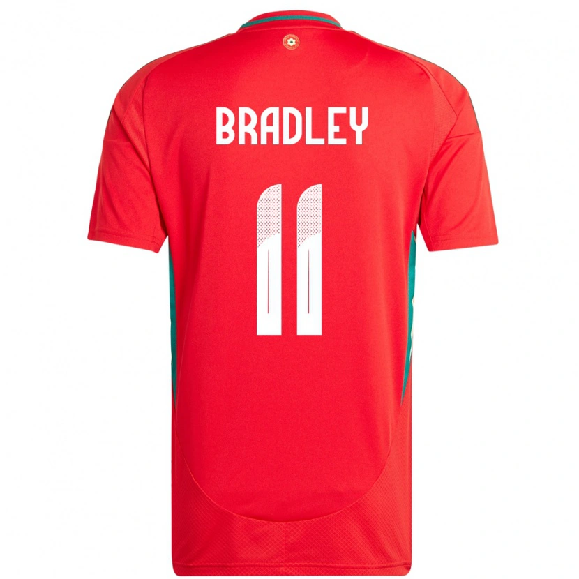 Danxen Herren Wales Sion Bradley #11 Rot Heimtrikot Trikot 24-26 T-Shirt