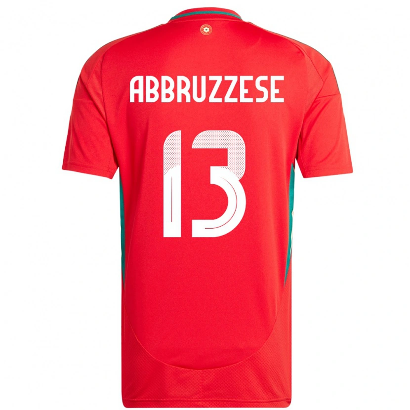 Danxen Herren Wales Rhys Abbruzzese #13 Rot Heimtrikot Trikot 24-26 T-Shirt