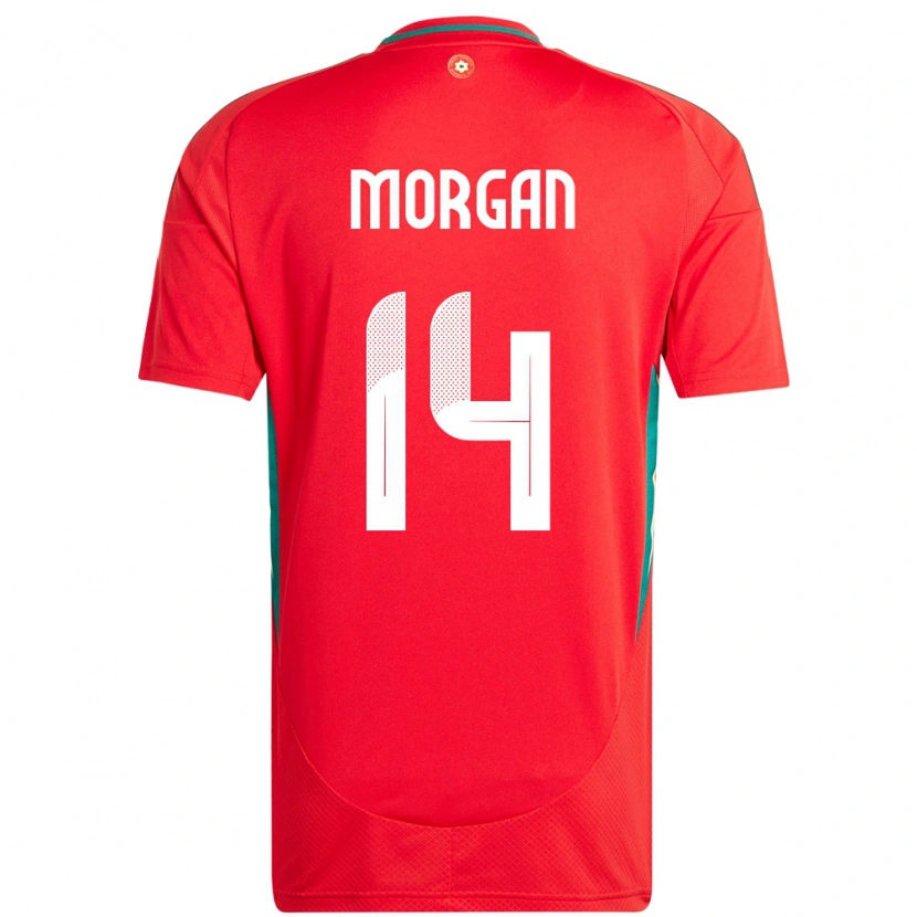Danxen Herren Wales George Morgan #14 Rot Heimtrikot Trikot 24-26 T-Shirt