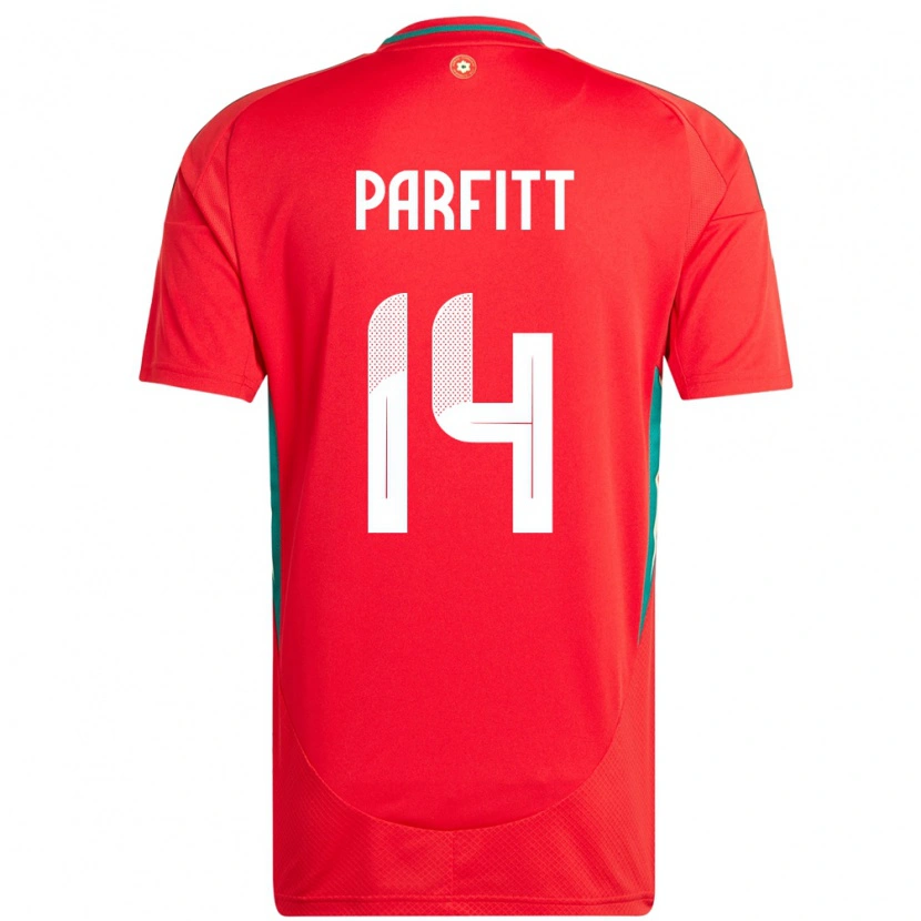 Danxen Herren Wales T-Jay Parfitt #14 Rot Heimtrikot Trikot 24-26 T-Shirt