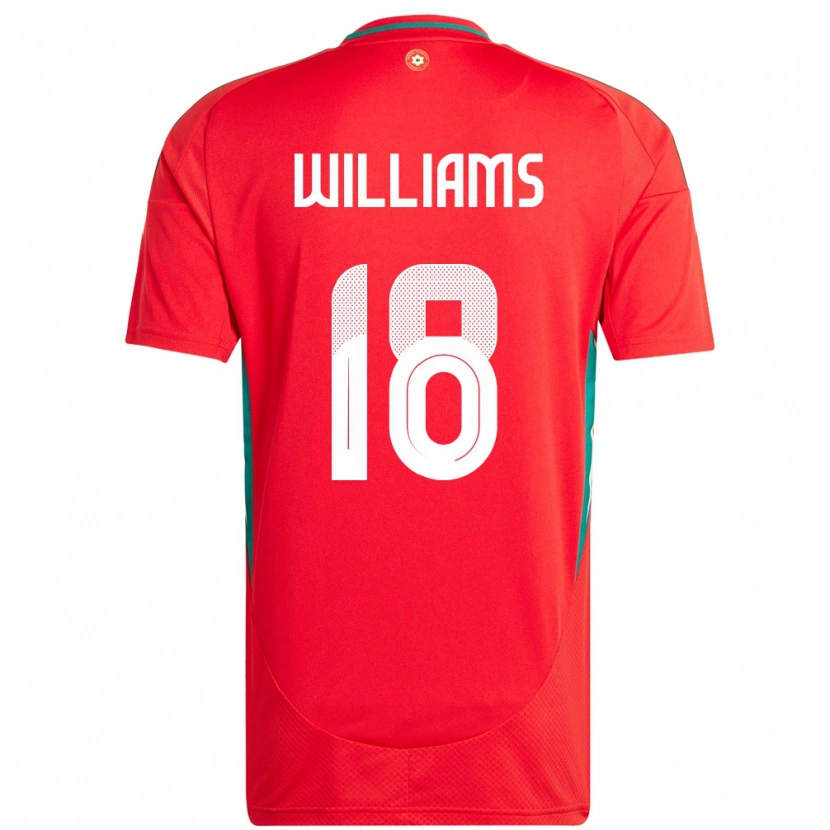 Danxen Herren Wales Josh Williams #18 Rot Heimtrikot Trikot 24-26 T-Shirt