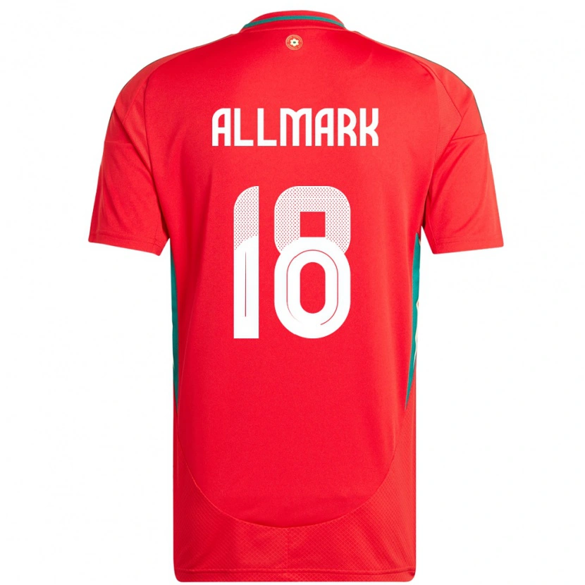 Danxen Herren Wales Hayden Allmark #18 Rot Heimtrikot Trikot 24-26 T-Shirt