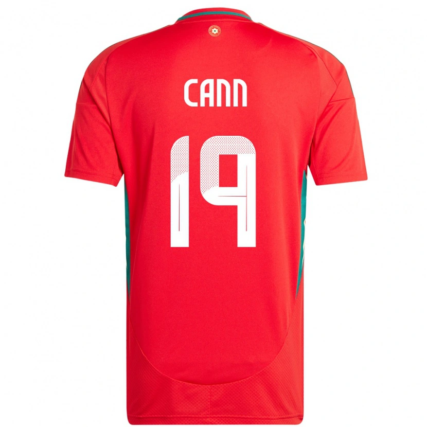 Danxen Herren Wales Ethan Cann #19 Rot Heimtrikot Trikot 24-26 T-Shirt
