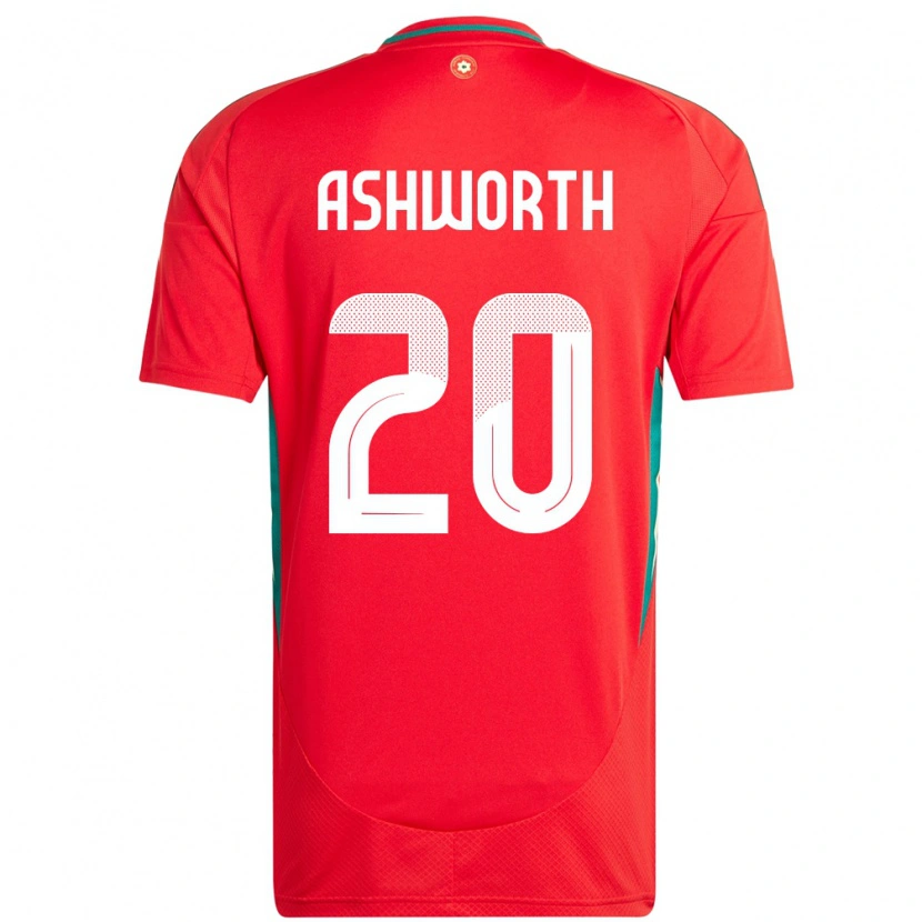 Danxen Herren Wales Zac Ashworth #20 Rot Heimtrikot Trikot 24-26 T-Shirt