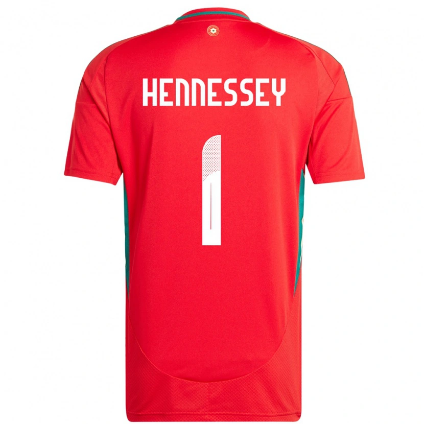 Danxen Herren Wales Wayne Hennessey #1 Rot Heimtrikot Trikot 24-26 T-Shirt