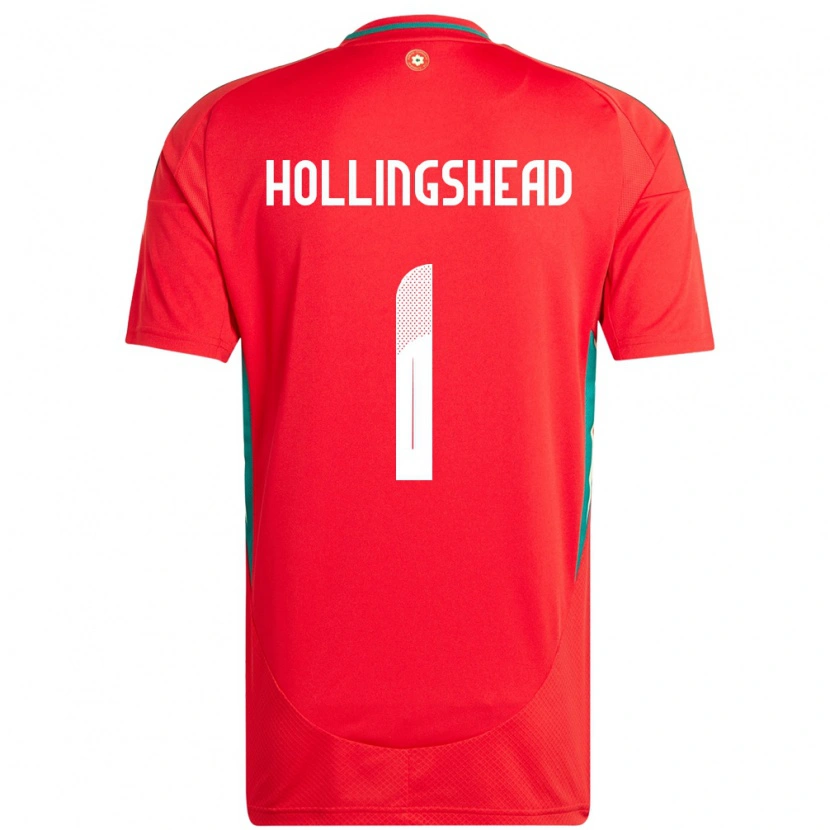 Danxen Herren Wales Ronnie Hollingshead #1 Rot Heimtrikot Trikot 24-26 T-Shirt