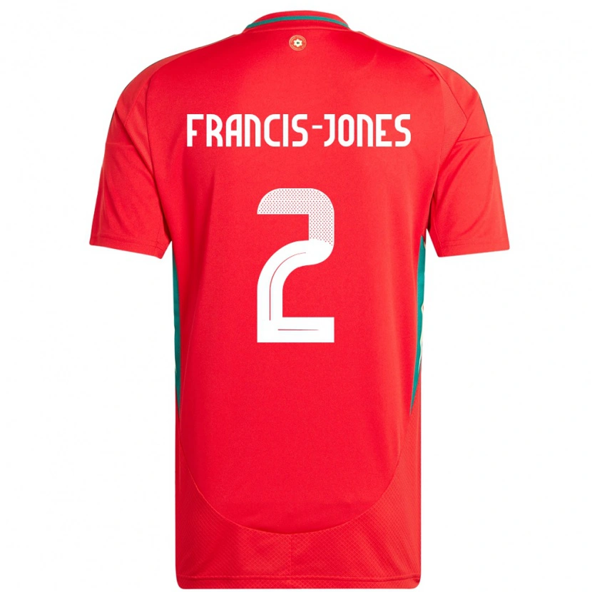 Danxen Herren Wales Maria Francis Jones #2 Rot Heimtrikot Trikot 24-26 T-Shirt