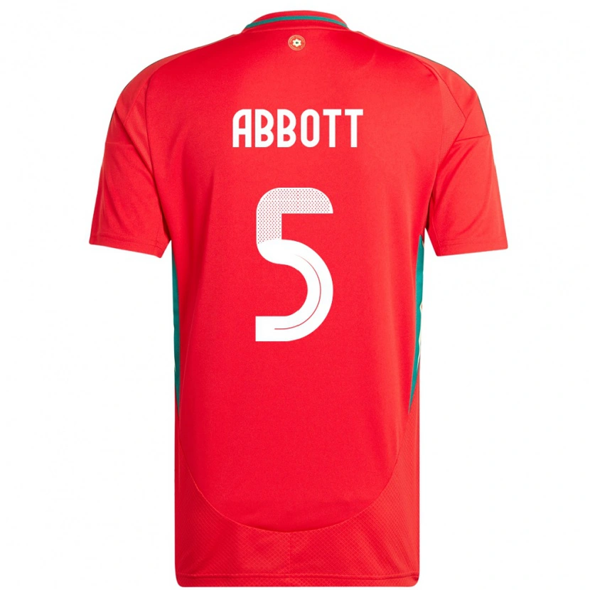 Danxen Herren Wales George Abbott #5 Rot Heimtrikot Trikot 24-26 T-Shirt