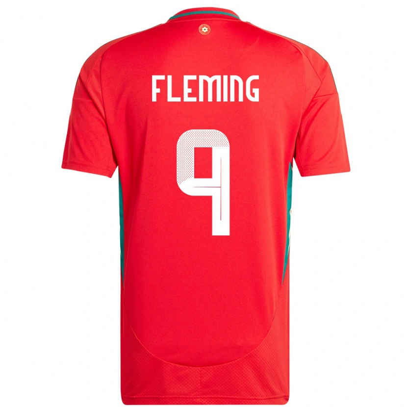 Danxen Herren Wales Cole Fleming #9 Rot Heimtrikot Trikot 24-26 T-Shirt
