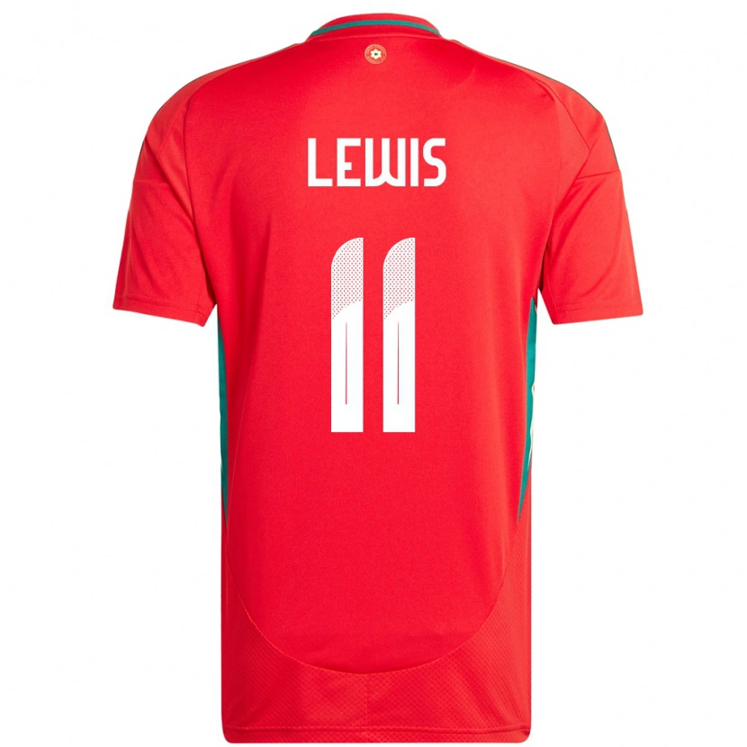 Danxen Herren Wales Sonny Lewis #11 Rot Heimtrikot Trikot 24-26 T-Shirt