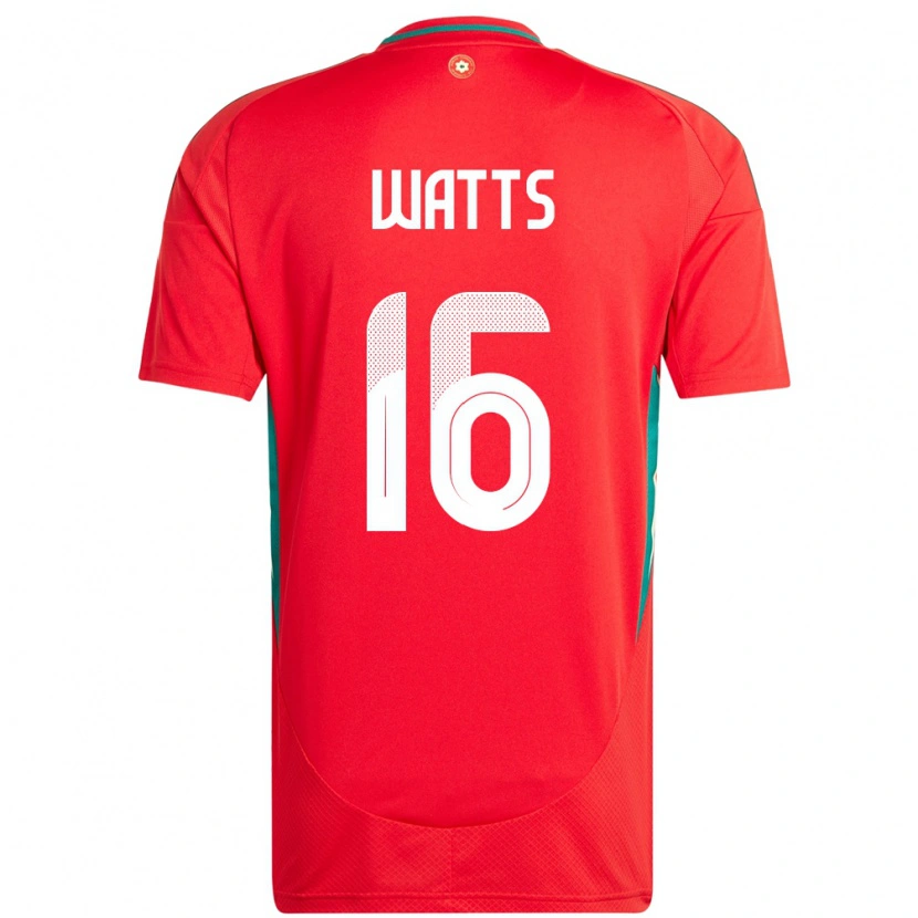 Danxen Herren Wales Daniel Watts #16 Rot Heimtrikot Trikot 24-26 T-Shirt