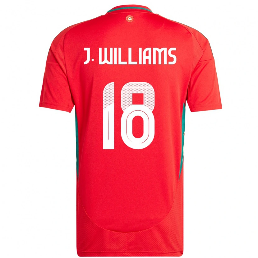 Danxen Herren Wales Jonathan Williams #18 Rot Heimtrikot Trikot 24-26 T-Shirt