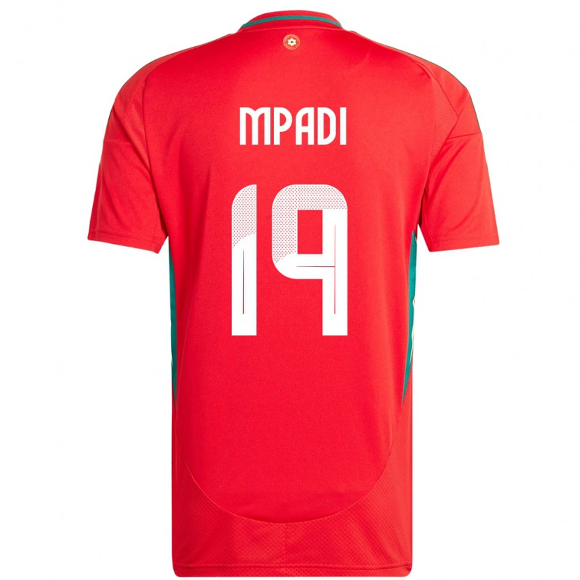 Danxen Herren Wales Japhet Mpadi #19 Rot Heimtrikot Trikot 24-26 T-Shirt
