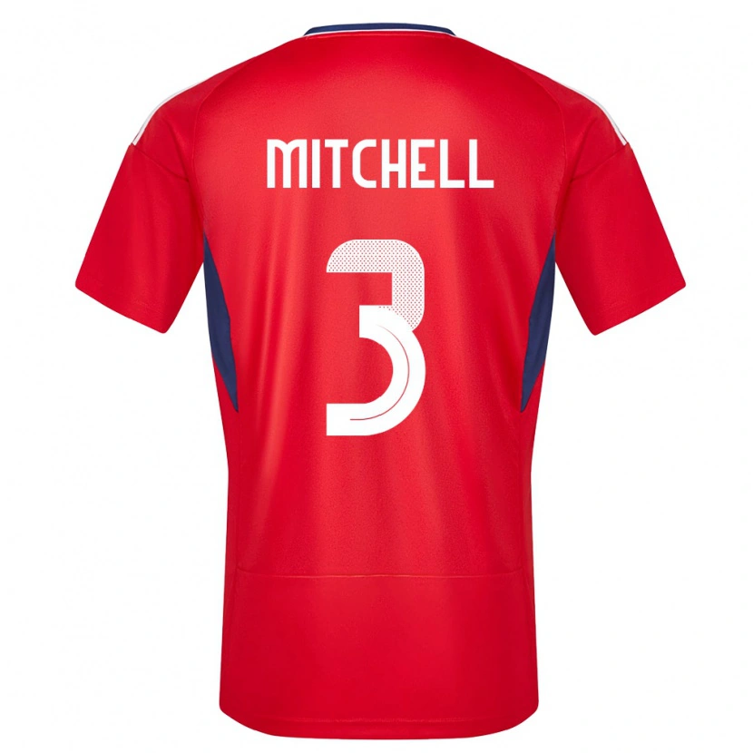 Danxen Herren Costa Rica Jeyland Mitchell #3 Rot Heimtrikot Trikot 24-26 T-Shirt