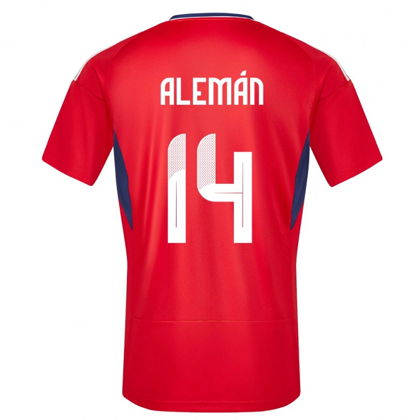 Danxen Herren Costa Rica Jeremy Alemán #14 Rot Heimtrikot Trikot 24-26 T-Shirt