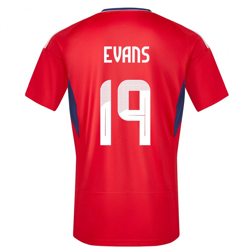 Danxen Herren Costa Rica Jordy Evans #19 Rot Heimtrikot Trikot 24-26 T-Shirt